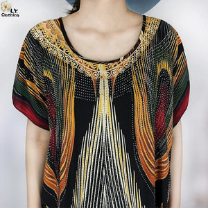 Multicolor Maxi Kaftan & Scarf Set | HIA