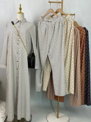 Patterned longline shirt and coordinating trousers by HIA — view 3