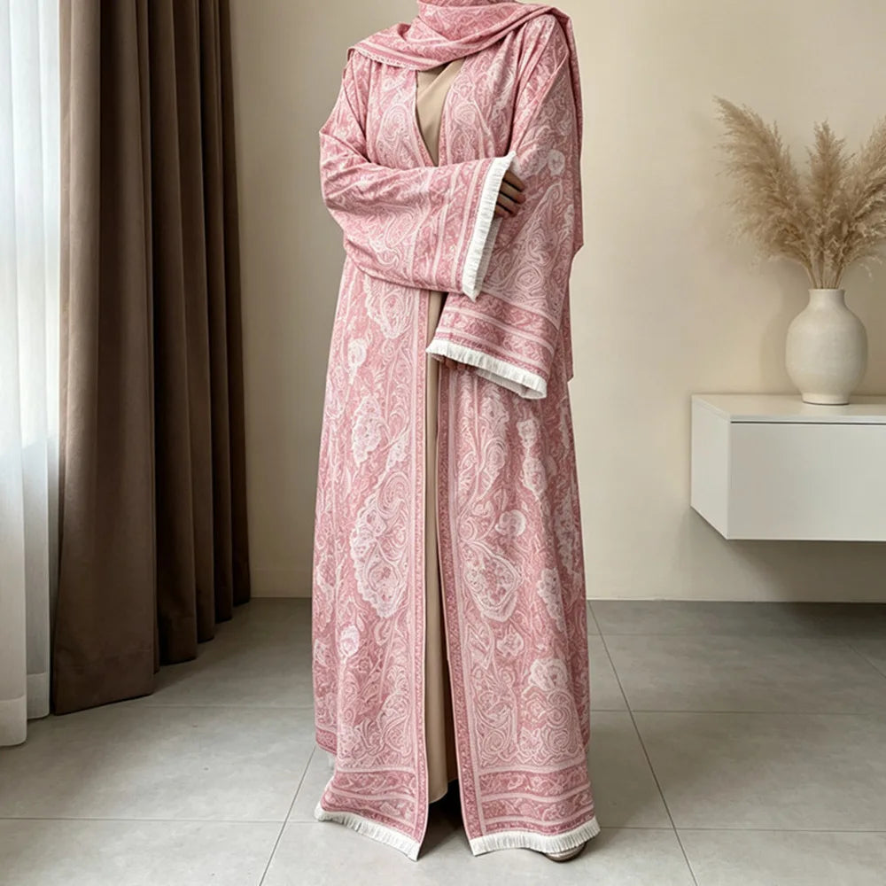 HIA Rose Paisley Open Abaya & Hijab Set — product view 5