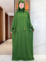 Two-Hat Khimar Cotton Abaya – Hooded Maxi Dress