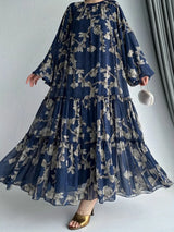 HIA Botanical Tiered Maxi Dress — floral dress styling and detail 1
