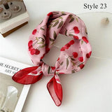 Floral Cotton Linen Square Scarf – 55×55 cm