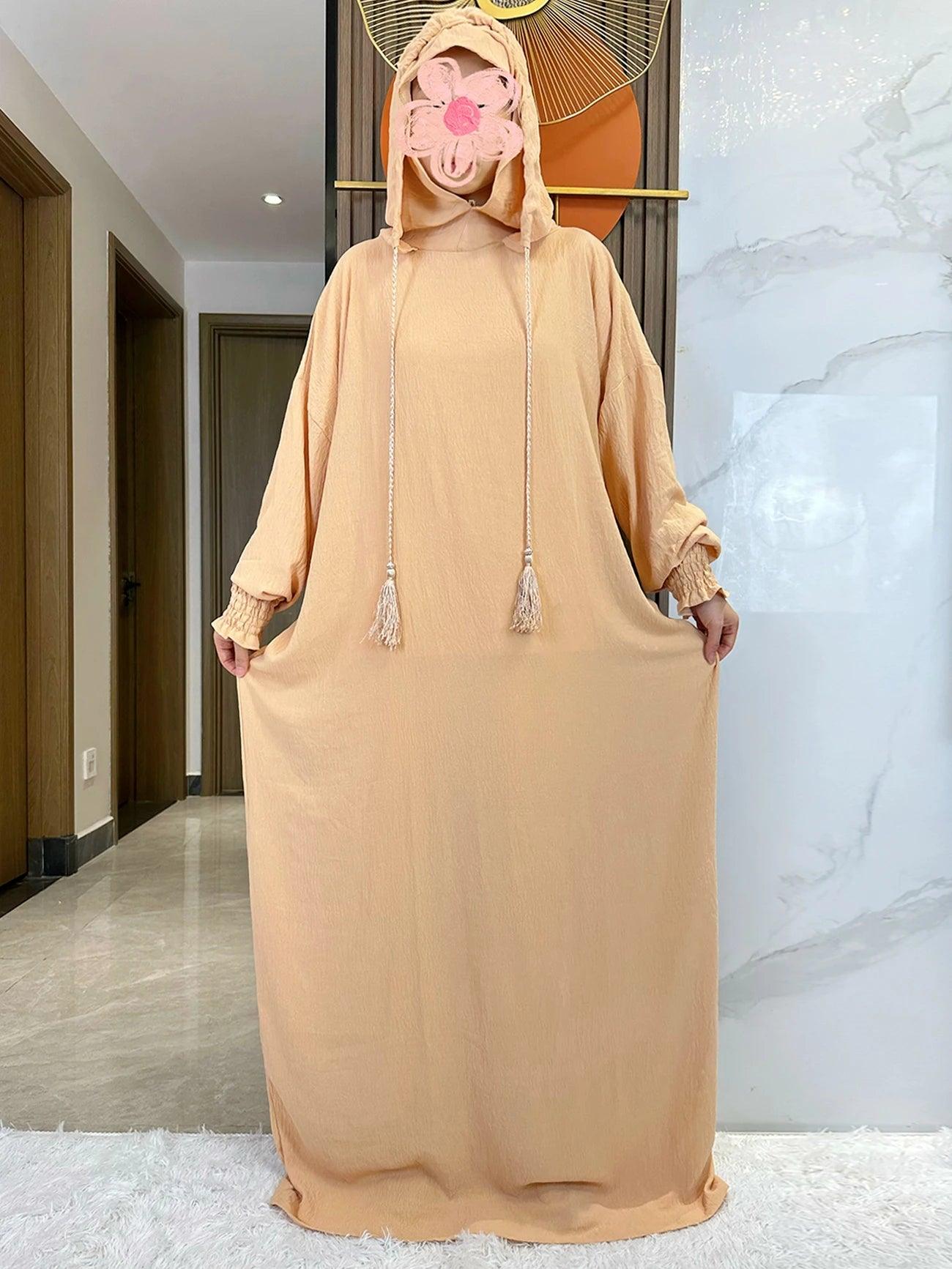 Two-Hat Khimar Cotton Abaya – Hooded Maxi Dress