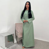 Draped-Waist A-Line Maxi Dress — Light green | HIA