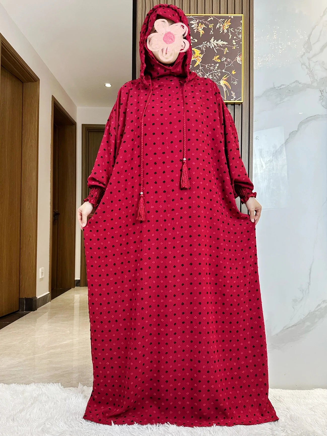 Twin-Color Cotton Abaya – Winter Ramadan Prayer Kaftan