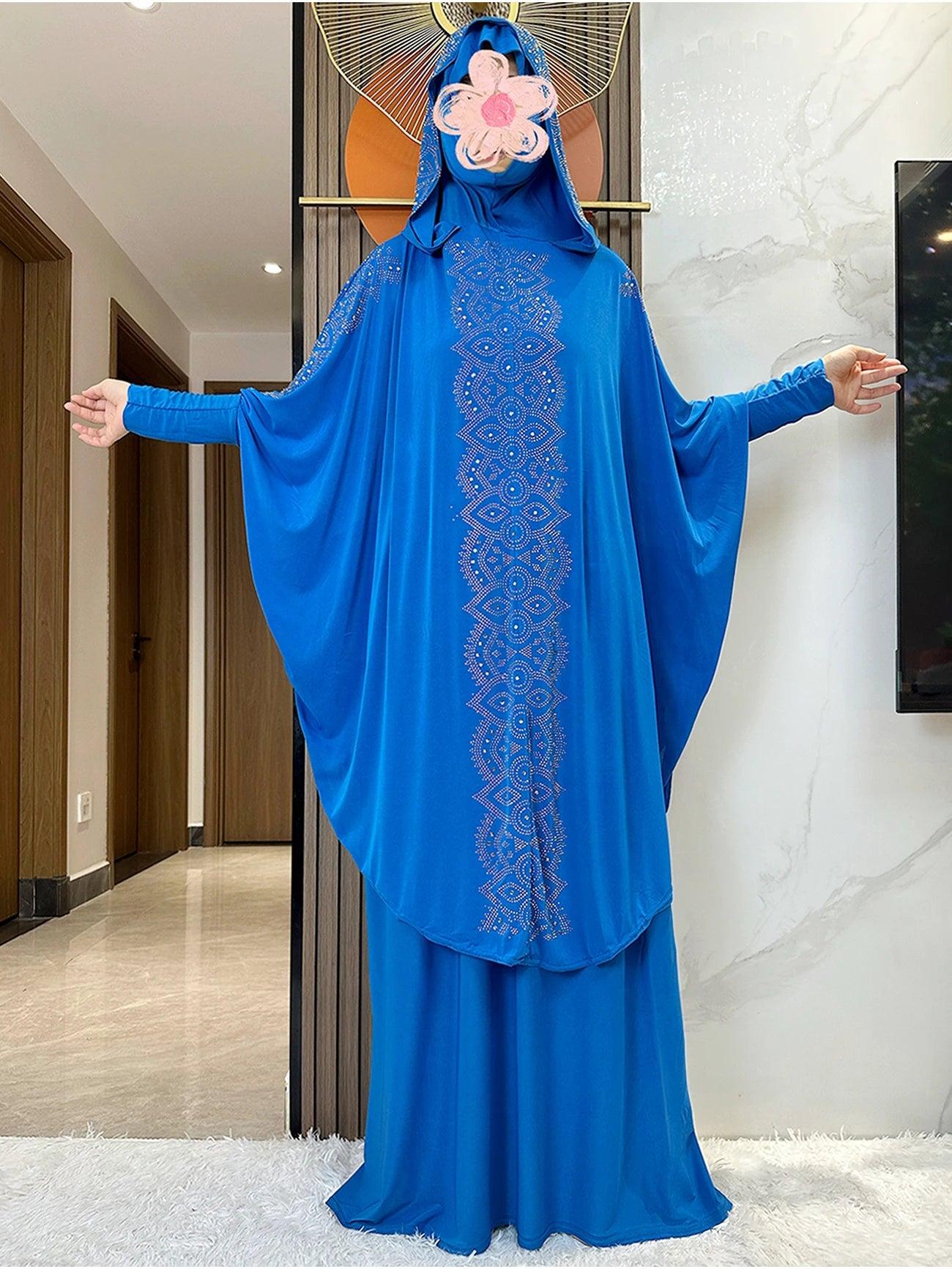 Two-Piece Hooded Nida Prayer Set – Dubai Ramadan Abaya