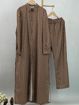 Patterned longline shirt and coordinating trousers by HIA — view 12