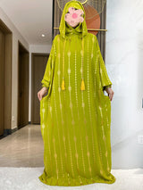 Gold Dust Two-Hat Cotton Abaya – Loose-Fit Prayer Kaftan