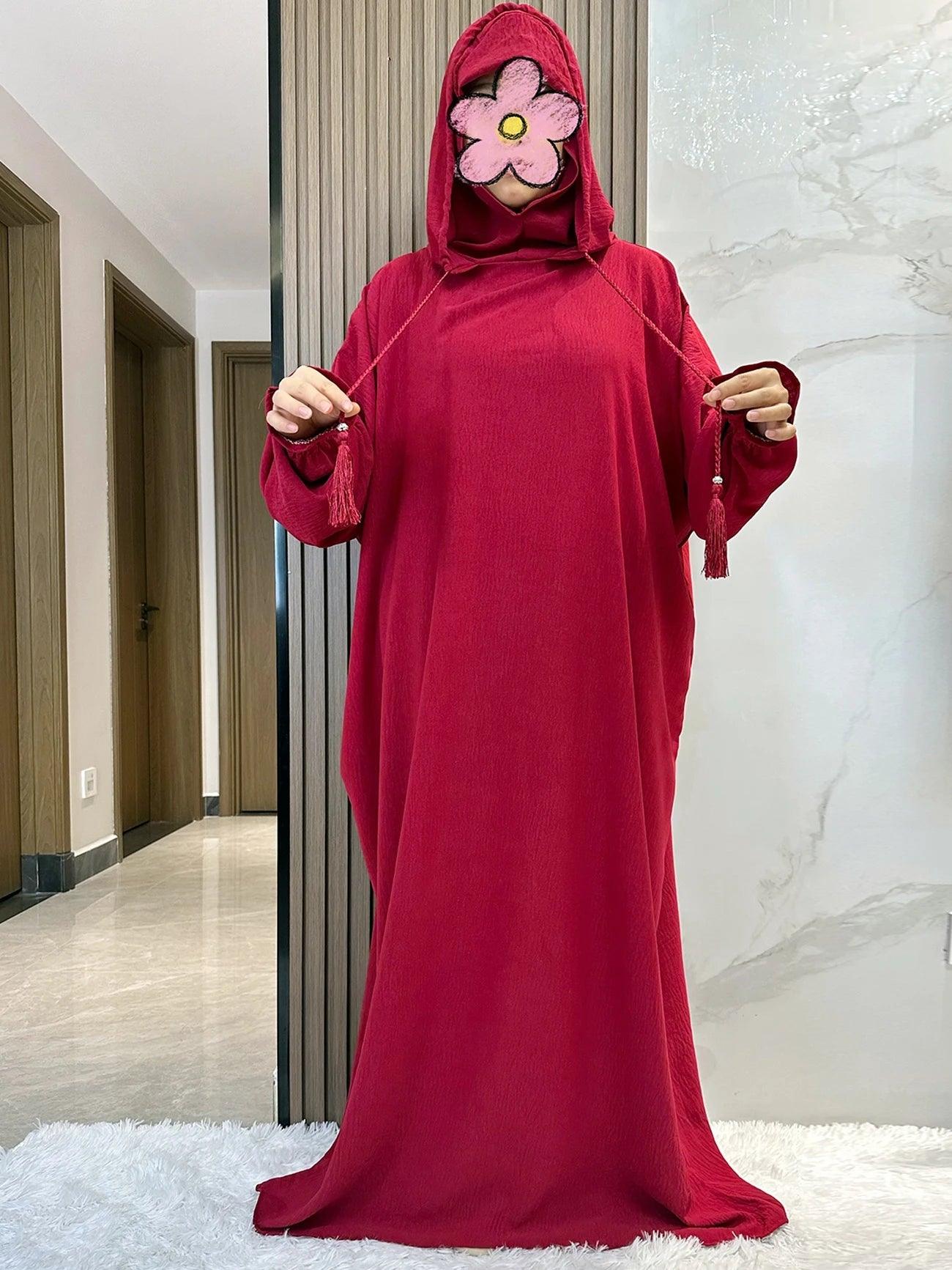 Two-Hat Khimar Cotton Abaya – Hooded Maxi Dress