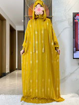 Gold Dust Two-Hat Cotton Abaya – Loose-Fit Prayer Kaftan