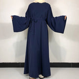 Navy Classic Nida Belted Abaya