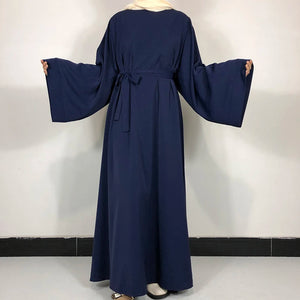 Navy Classic Nida Belted Abaya