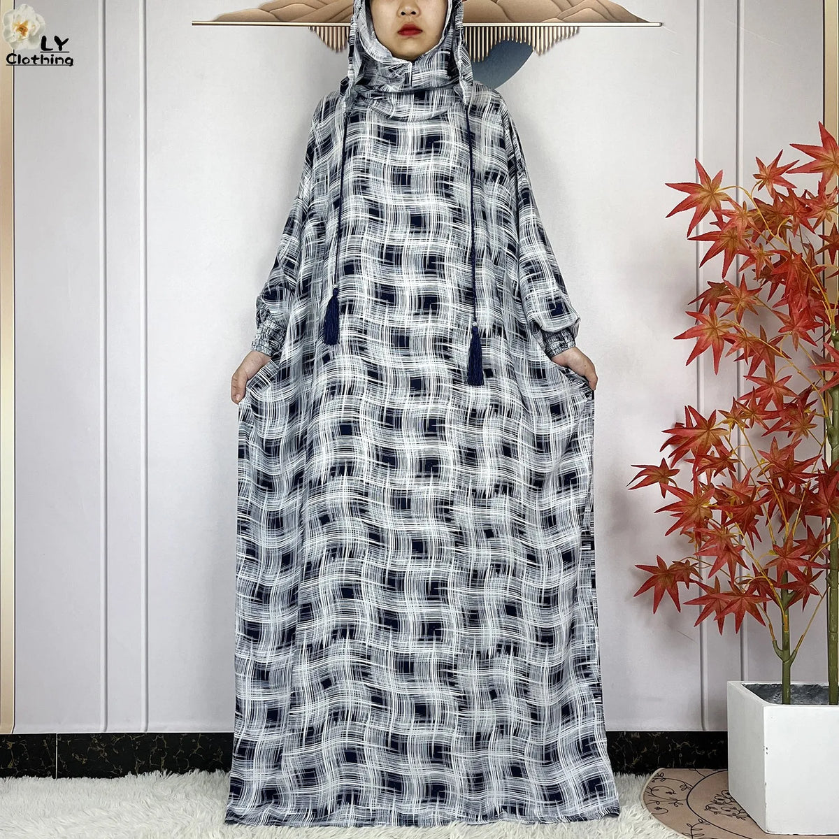 Patterned Hooded Prayer Dress in Print 05 — HIA