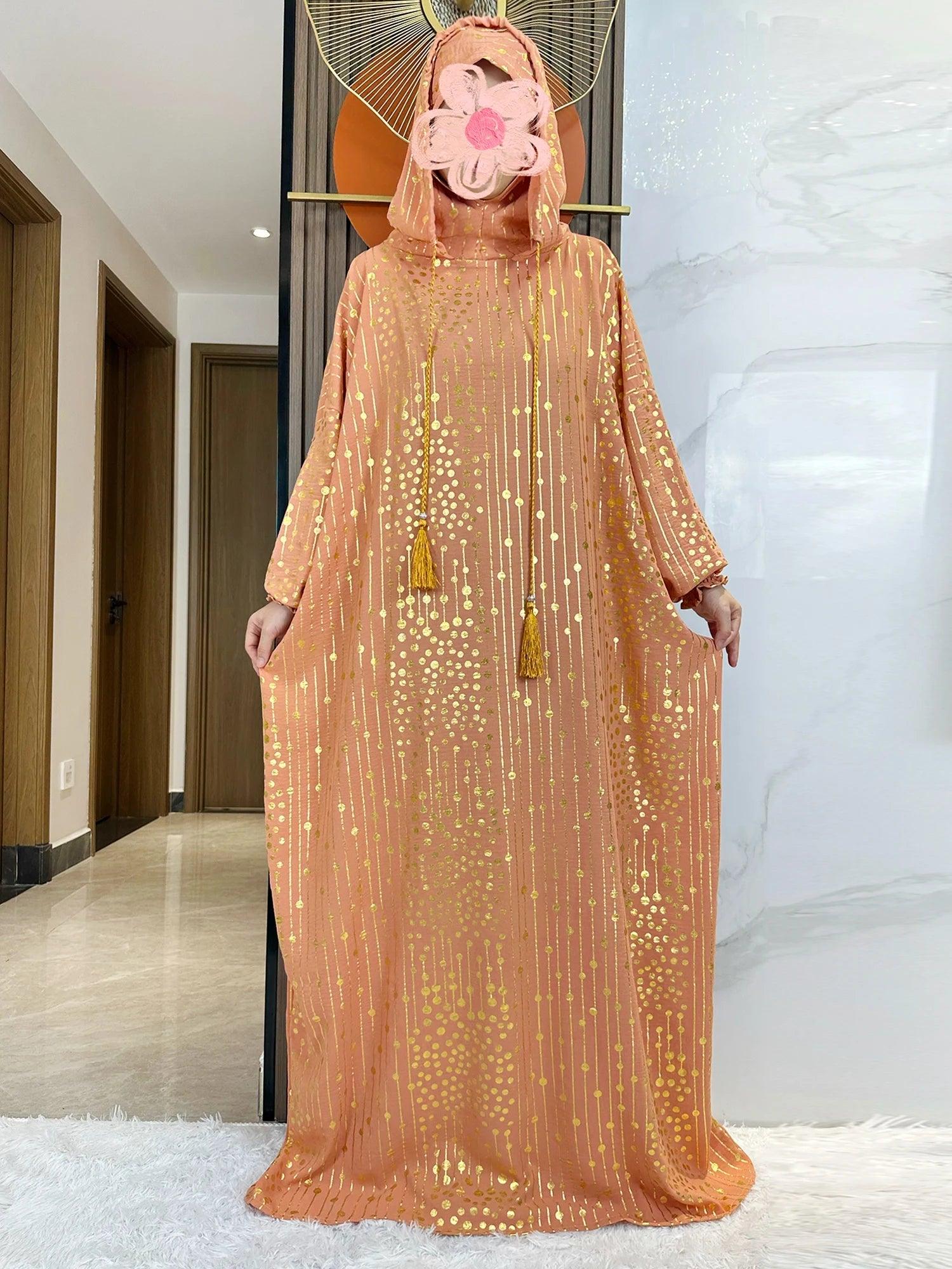 Gold Dust Two-Hat Cotton Abaya – Loose Fit Ramadan Kaftan