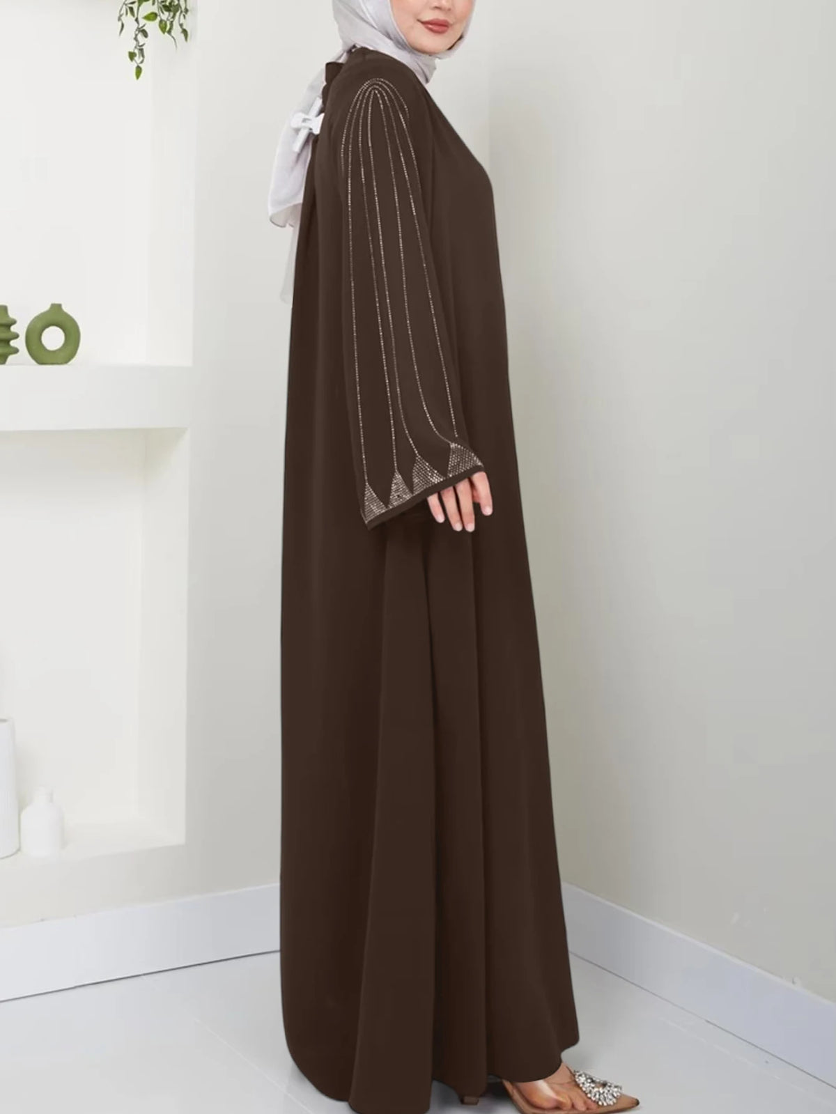 Embellished-Sleeve Zip Abaya — product image 5 | HIA