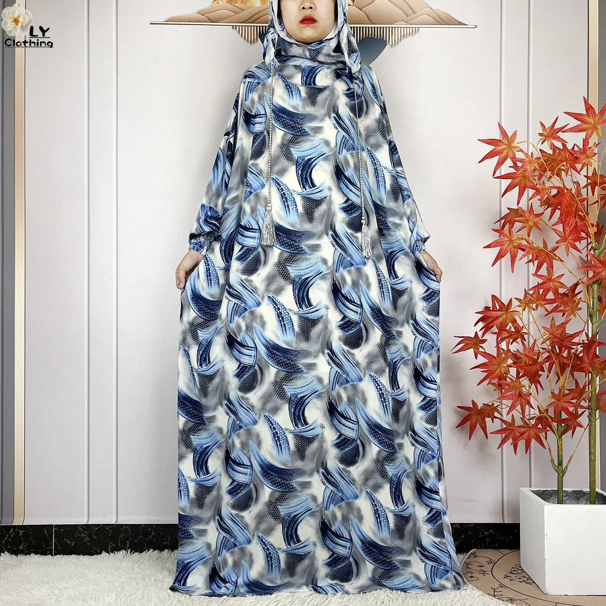 Patterned Hooded Prayer Dress in Print 07 — HIA