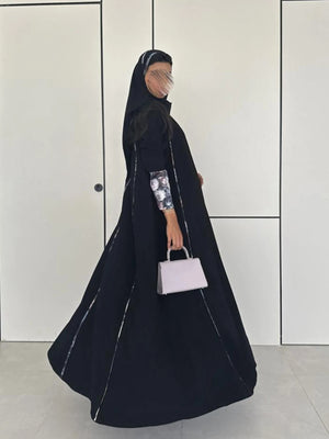 Contrast-Trim Raglan Abaya — product image 1 | HIA