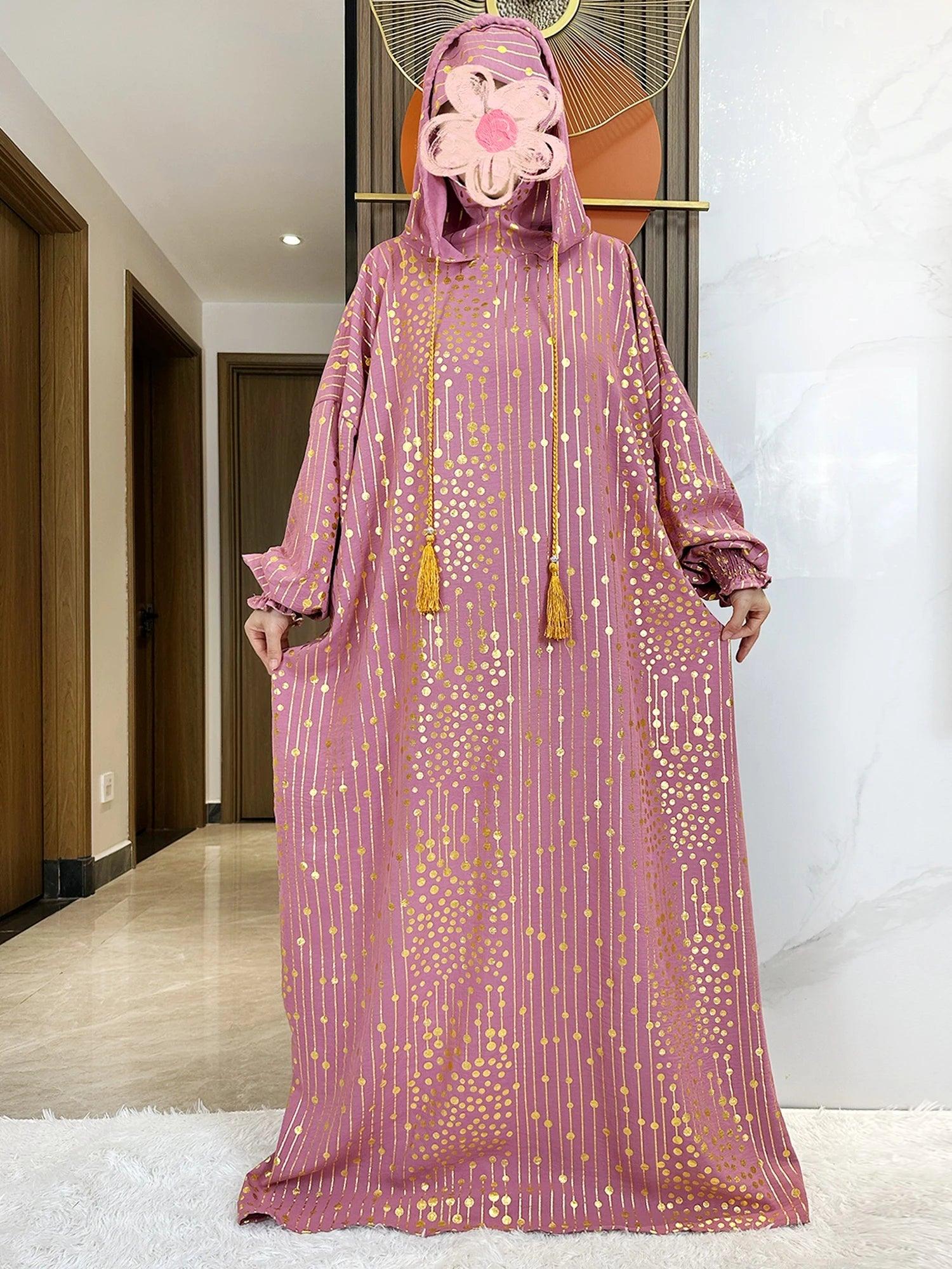 Gold Dust Two-Hat Cotton Abaya – Loose Fit Ramadan Kaftan