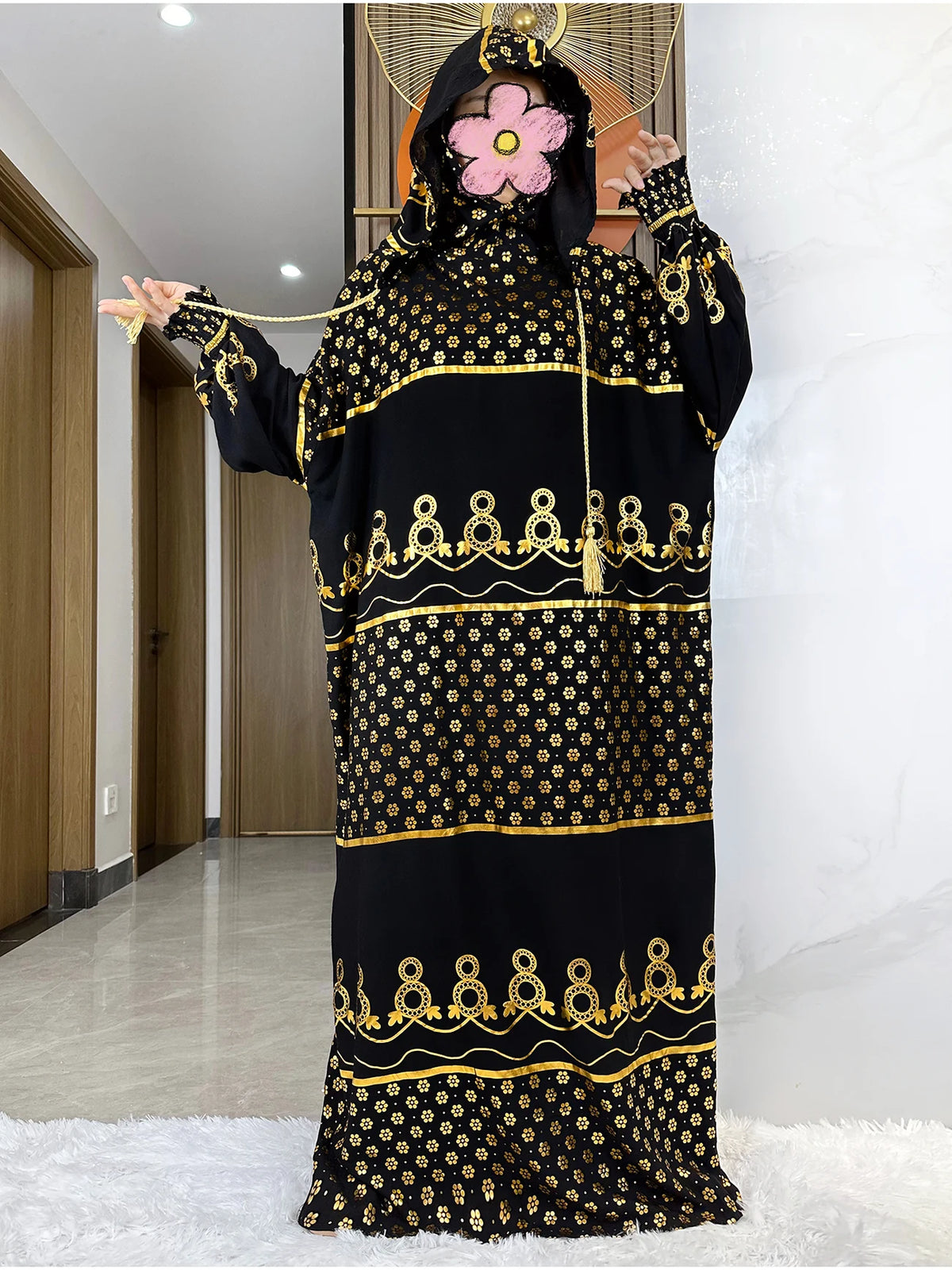 Ornate Gold-Print Prayer Dress | HIA