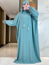 Twin-Color Cotton Abaya – Winter Ramadan Prayer Kaftan