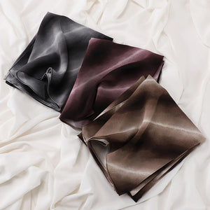 HIA Statement Print Chiffon Hijab — scarf styling and fabric detail, view 2