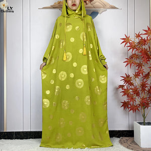 Printed Hooded Prayer Dress — Lime | HIA