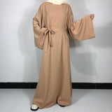 Khaki Classic Nida Belted Abaya