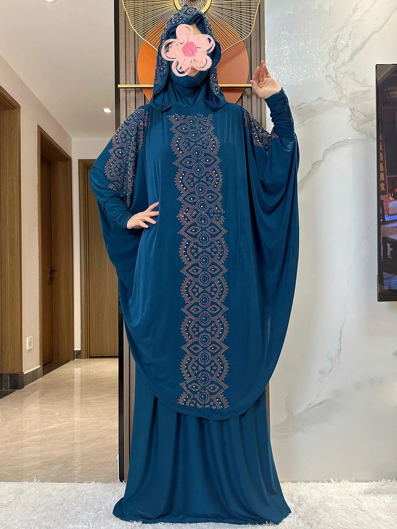 Two-Piece Hooded Nida Prayer Set – Dubai Ramadan Abaya