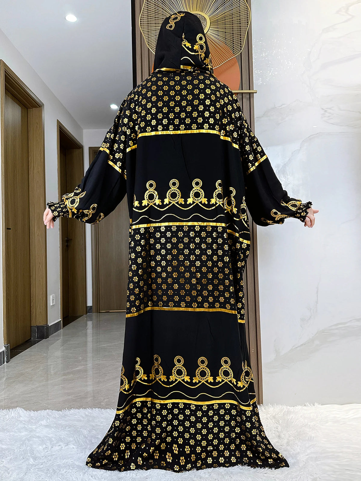 Ornate Gold-Print Prayer Dress | HIA