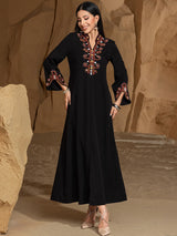 Embellished Neckline Occasion Dress — Black silhouette