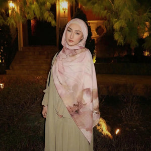 HIA Watercolor Floral Hijab in Blush Floral — view 2; scarf only