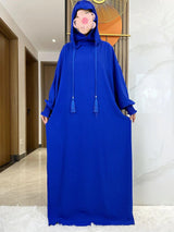 Two-Hat Khimar Cotton Abaya – Hooded Maxi Dress