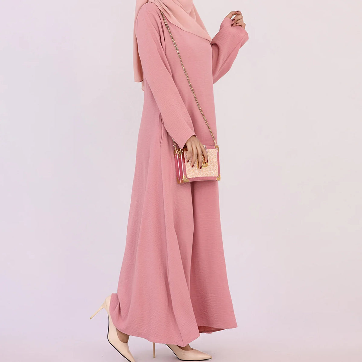 HIA Essential Long-Sleeve Abaya — White