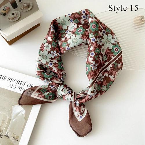 Floral Cotton Linen Square Scarf – 55×55 cm