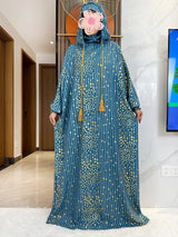 Gold Dust Two-Hat Cotton Abaya – Loose Fit Ramadan Kaftan