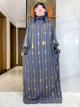 Gold Dust Two-Hat Cotton Abaya – Loose-Fit Prayer Kaftan