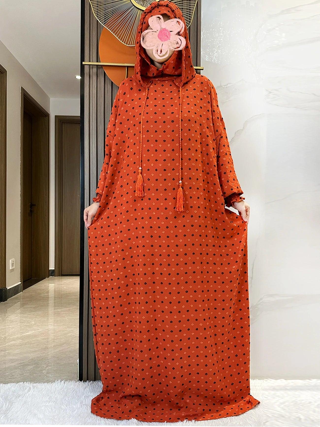 Two-Hat Sanding Cotton Abaya – Latest Ramadan Kaftan