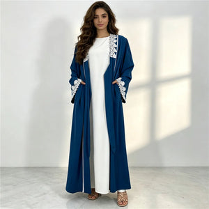 Lace-Trim Tie-Front Open Abaya — product image 5 | HIA