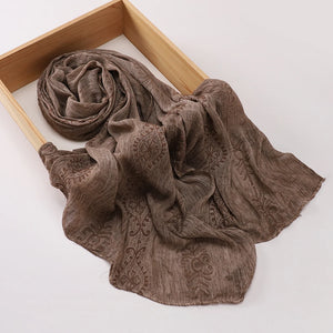 HIA Ornamental Crinkle Hijab — scarf styling and fabric detail, view 10