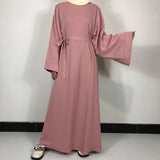 Pink Classic Nida Belted Abaya