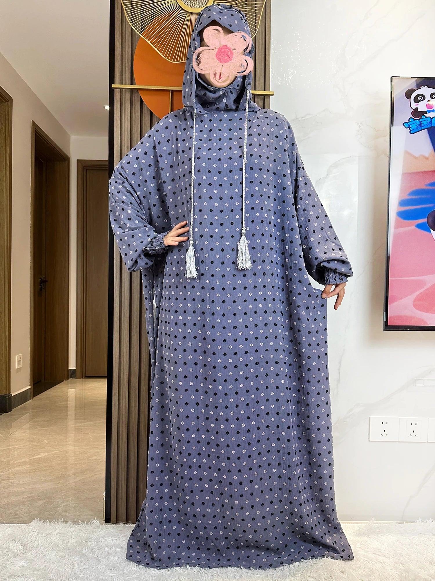 Two-Hat Sanding Cotton Abaya – Latest Ramadan Kaftan