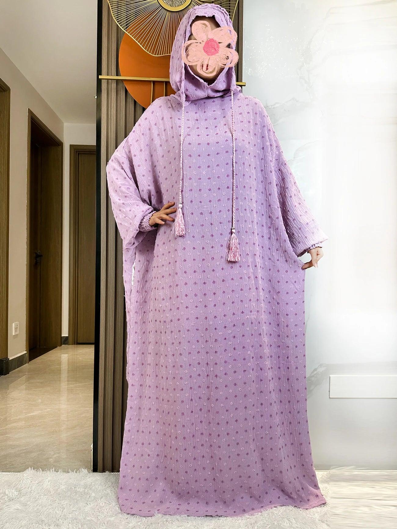 Two-Hat Sanding Cotton Abaya – Latest Ramadan Kaftan