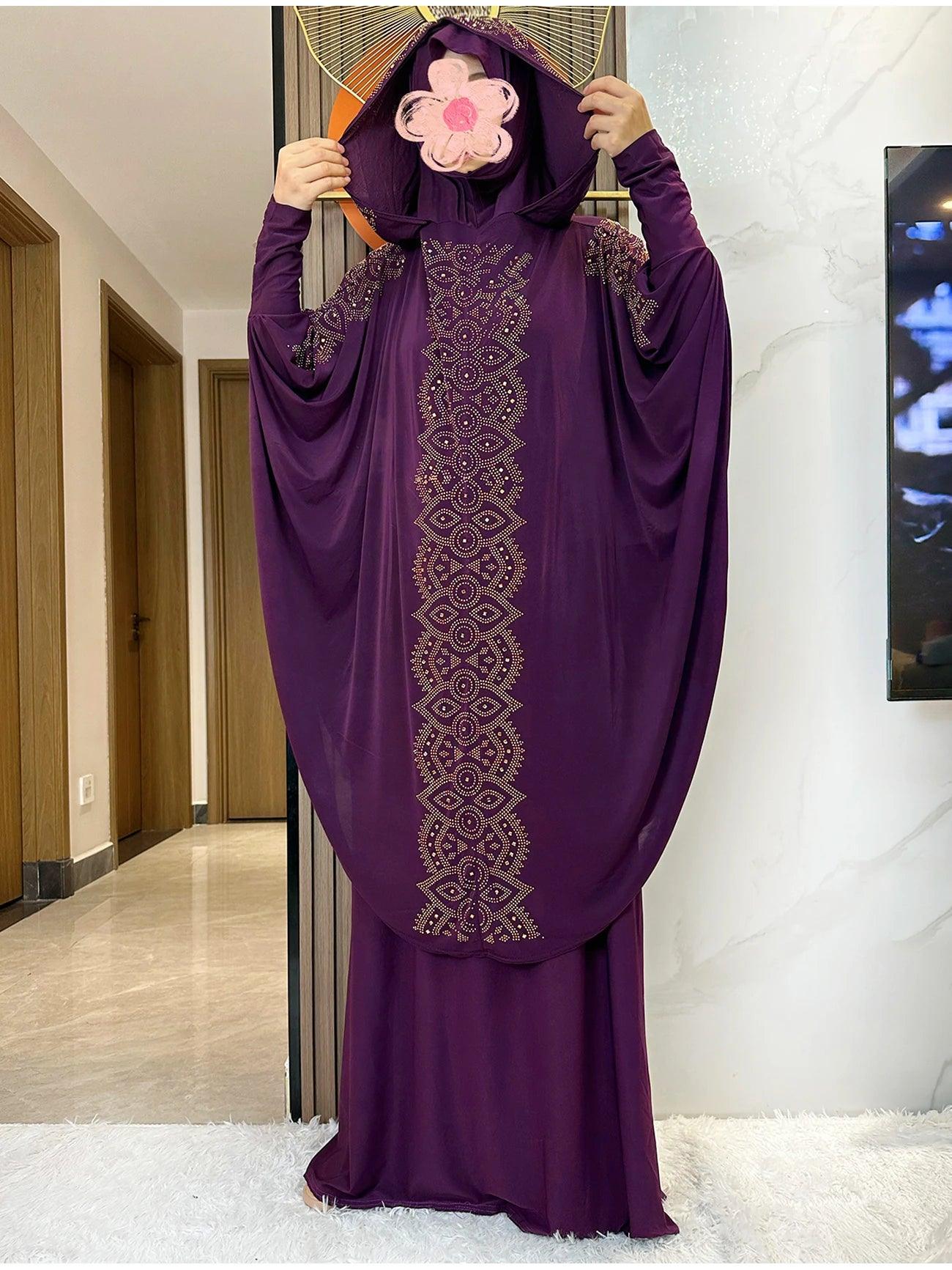 Two-Piece Hooded Nida Prayer Set – Dubai Ramadan Abaya