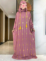 Gold Dust Two-Hat Cotton Abaya – Loose-Fit Prayer Kaftan