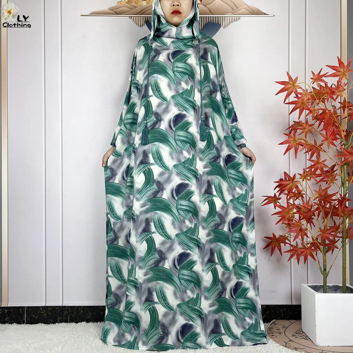 Patterned Hooded Prayer Dress in Print 08 — HIA