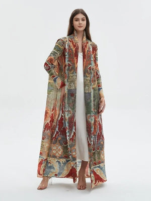 Statement Pleated Open Abaya — design and styling view 1