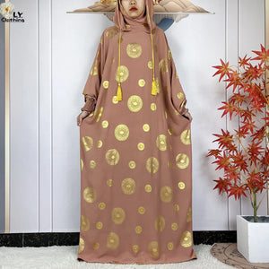 Printed Hooded Prayer Dress — Rose Beige | HIA