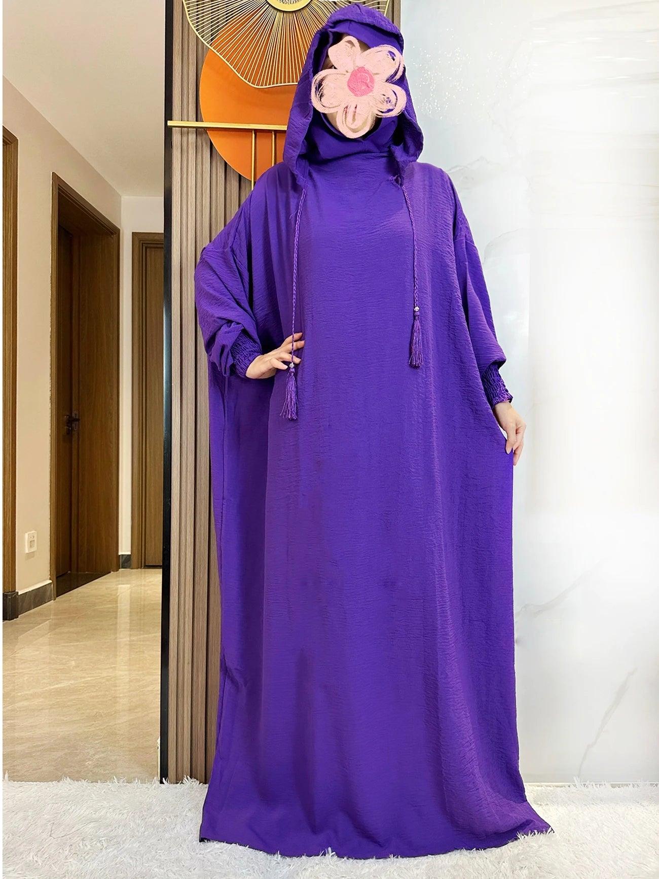 Two-Hat Khimar Cotton Abaya – Hooded Maxi Dress