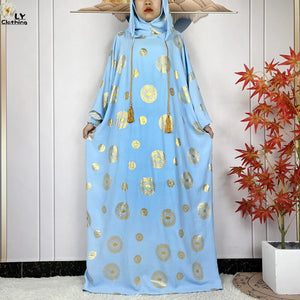 Printed Hooded Prayer Dress — Sky Blue | HIA