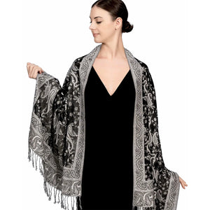 Paisley Border Fringe Shawl — product image 8 | HIA